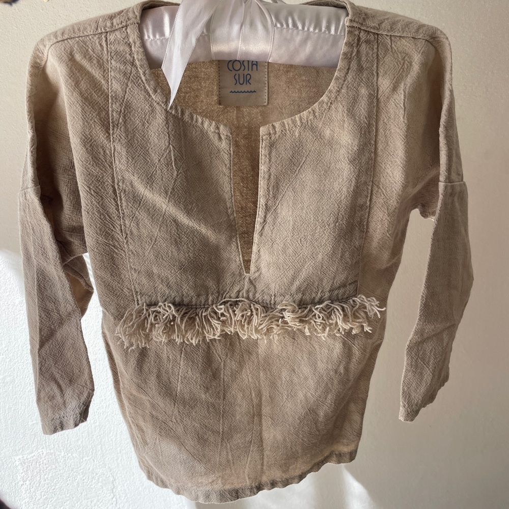Costa Sur Kids Fringe Top Plant Dyed and Handmade size 2-3 years